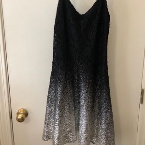 Free People Silver Leaf Black Dress